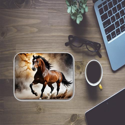 Image of Shivor Mouse Pad 260x210x3mm | Anti Fray Stitching Edges | Mouse Mat for Laptop and Desktop | Compatible with Laser and Optical Mice | Heat Resistant Rubber Base | Printed Design | Brown and Black
