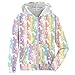 Dancinova Pullover a maniche lunghe con cappuccio e zip per bambini Felpe con stampa unicorno arcobaleno con tasca 10-12 Anni