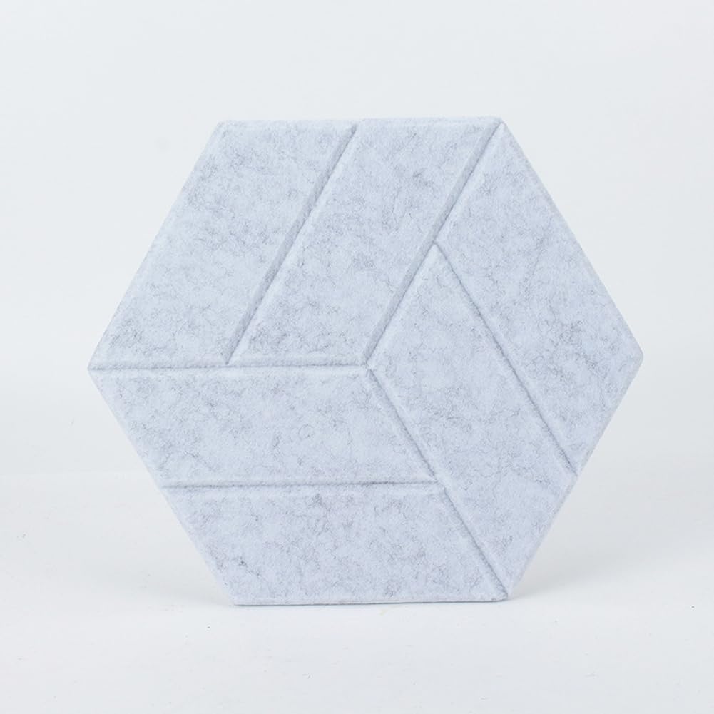 Pannelli in Feltro di Sughero, Confezione da 12 Pezzi, Tessere esagonali, Pannelli per bacheca, bacheche per Appunti, Pannelli per Foto, bacheche per Decorazioni per Ufficio.