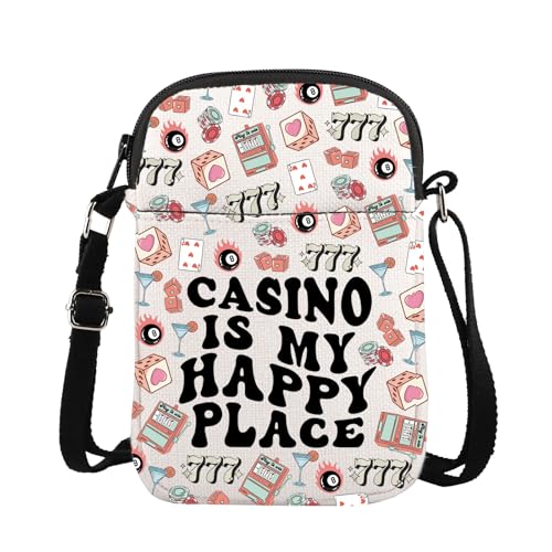 ENSIANTH Casino Player Crossbody Bag Casino Gambler Gift Poker Player Messenger Bag Gambling Lover-777 Slot Machine Gift