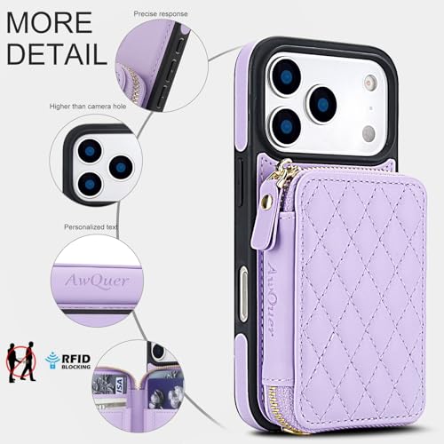 Housse en cuir pour iPhone 15 violet élégant avec sa bandoulière - 2