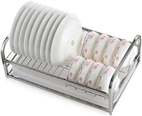 shrimp Dish Drying Rack Large Rustproof Stainless steel Dish Drainer Dish Rack with Drainboard Plate Cutlery Cup Utensil Organizer Holder Perfect for Kitchen