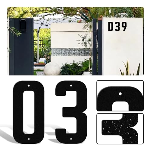Numéro de maison noir 17,8 cm pour panneau d'adresse extérieur