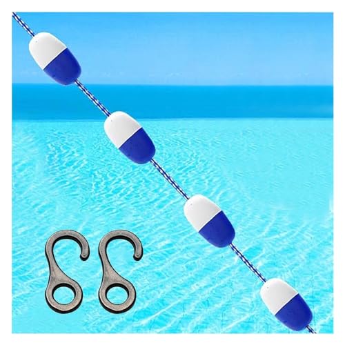 10m 15m 20m 25m 30m 40m 50m 60m Floating Pool Safety Divider Swim Lane Line, Commercial Swimming Pool Safety Rope for Training, Lightweight Buoy Demarcation Line (Size : 16m/52.5ft)