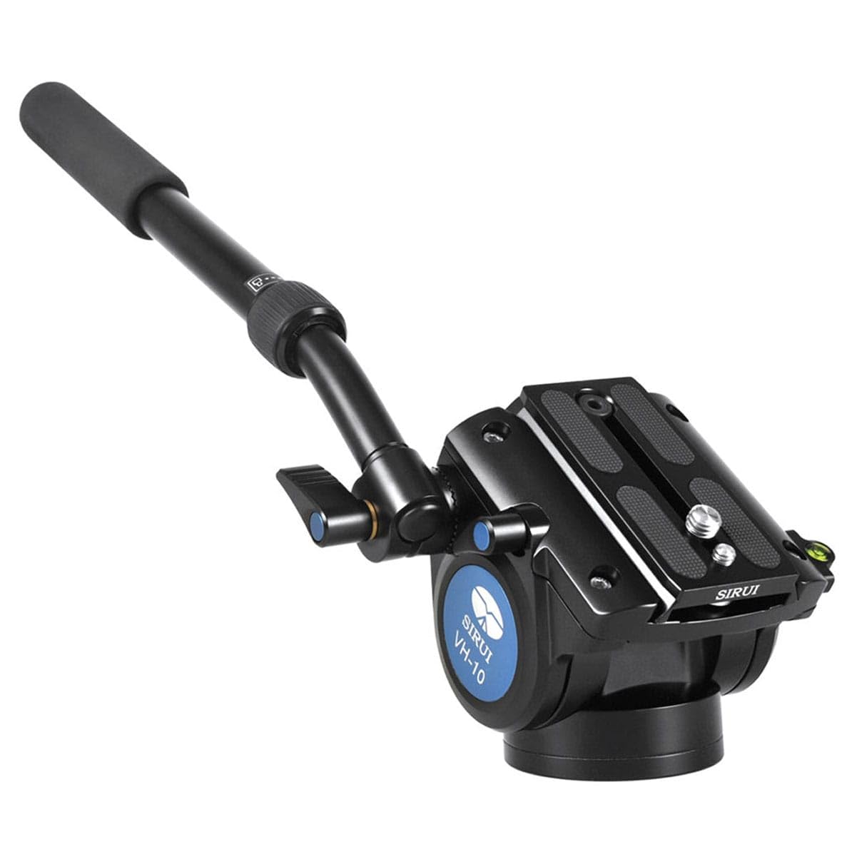 Sirui VH-10 Fluid - Rótula para cámaras de vídeo con Zapata rápida (90 mm, Base Plana, Brazo Extensible, Aluminio), Color Negro
