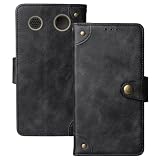 Anybird Nero Retro Pelle Case per Beafon SL645 Plus LTE 4G 2.8" Custodia Caso Premium Leather Cover Flip Guscio Protettiva Copertina Portafoglio Magnetico Anti Urto e Anti Graffi