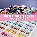 Embroidery Floss Organizer Box - 17 Compartment Plastic Embroidery Thread Organizer with 100 Floss Bobbins and 640 Floss Number Stickers. Great for All Your Cross Stitch Supplies (Plastic Bobbins)