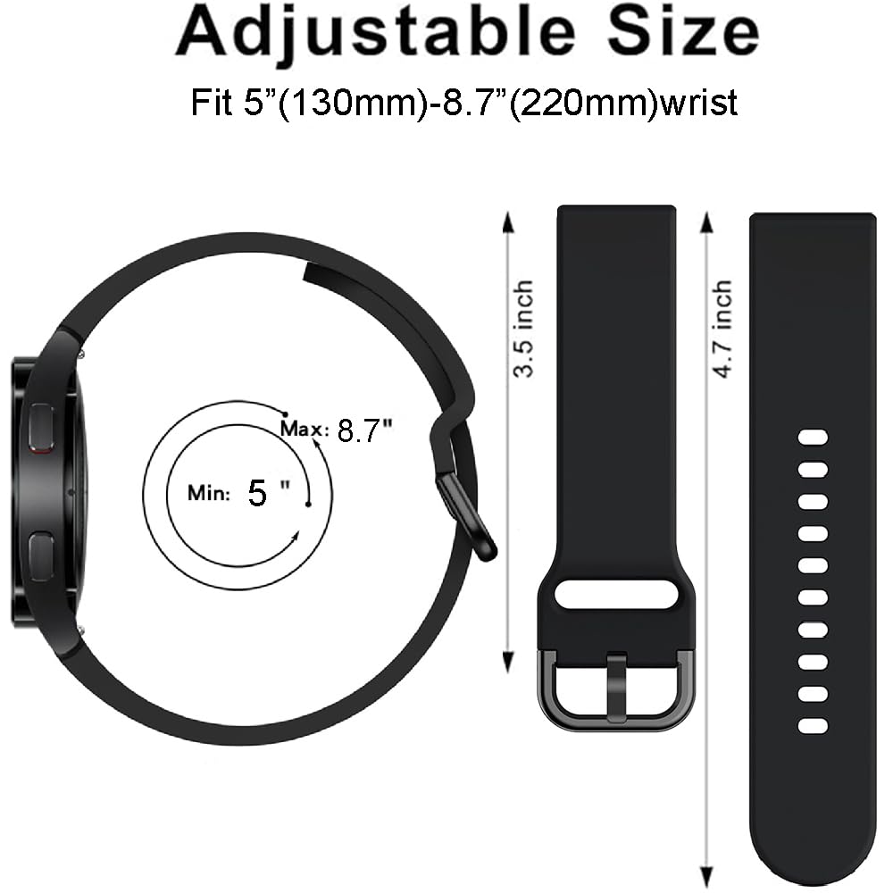 Silikon Pasek Zegarka do Amazfit GTS 4/4 Mini/3/GTS 2/2e/2Mini/GTR Mini/GTR 42mm, 20mm Sport Paski Bransoletka Pasek do Amazfit Active 2/Active 3/Bip 3/3 Pro/U/U Pro/S/S Lite