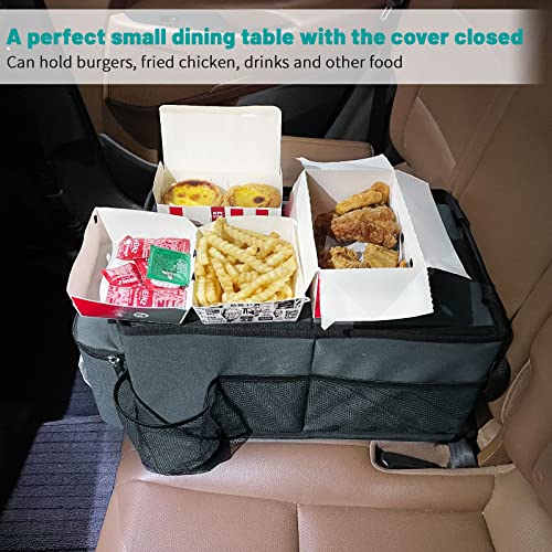 Digeeonegu Car Seat Organizer Front Seat Or Back Seat - Passenger Seat Organizer With Lid Tissue Box & Cup Holder Features 7 Pockets Blue Upgraded #TOP4