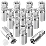Racewill 12 Pack Hydraulic Hose End Fittings: 3/8' I.D. Hose x 3/8' JIC 37° Female With Protection Cover Hydraulic End Swivel Crimp Fitting