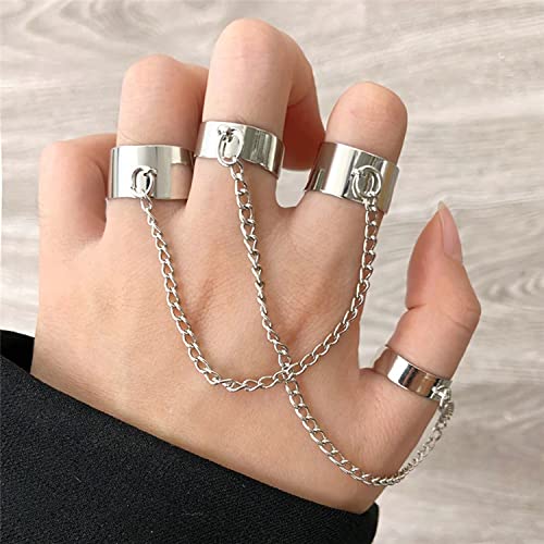 Gold-Toned Chain Rings Set