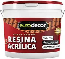 Resina Acrílica Incolor 1L Base Água Incolor Euro decor Premium