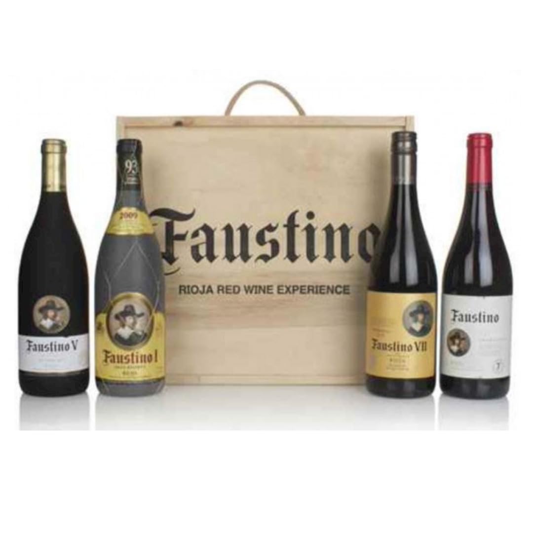Faustino Premium Red Wine Experience Case 4x75cl | A Journey Through Spain's Rioja Heritage from the Cellars of Bodegas Faustino to Your Glass | Rioja, Spain