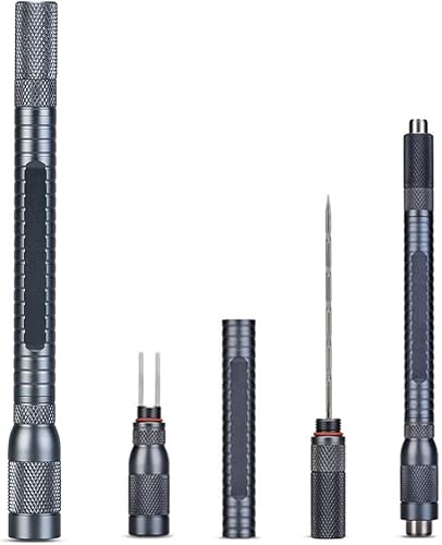 Cortador de cigarros, color gris, 4 en 1, doble punzón y herramienta potenciadora de cigarros