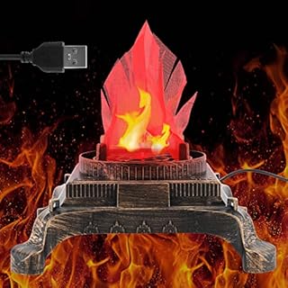 Auniq LED Fake Fire Flame Light, 3D Flickering Fire Flame Electronic Flame Night Light 110V Artificial Flame Fake Fire Campfire Centerpiece with No Heat Base for Party Bar Festival Decoration
