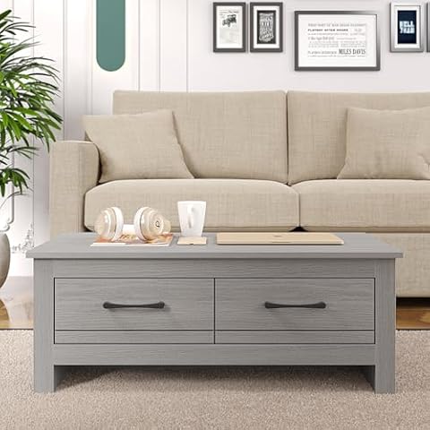 Galano Limestone Coffee Table with Storage Cover