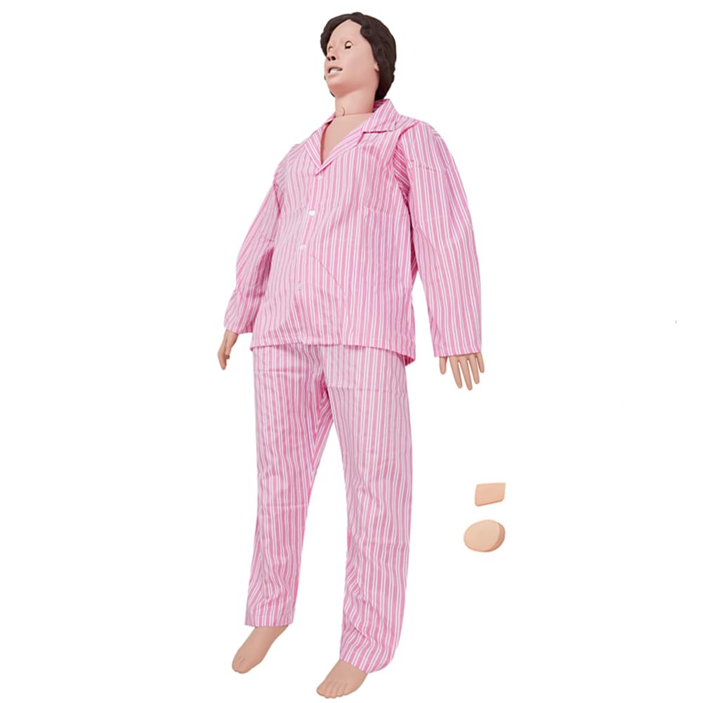 DRXRD Mannequin Infirmiere 160cm Grandeur Nature Mannequin Soins Infirmier avec Robe de Patient et Remplacer Le Module pour Enseignement de Formation Infirmière de Base en 24 Sortes Female