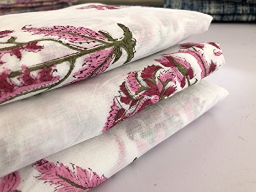 Tissu imprimé indien au mètre pour kurti d'été et robes légères