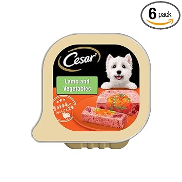 Cesar Gourmet Adult (1+ Years) Wet Dog Food, Lamb & Vegetables Flavour, 6 x 100 g Trays