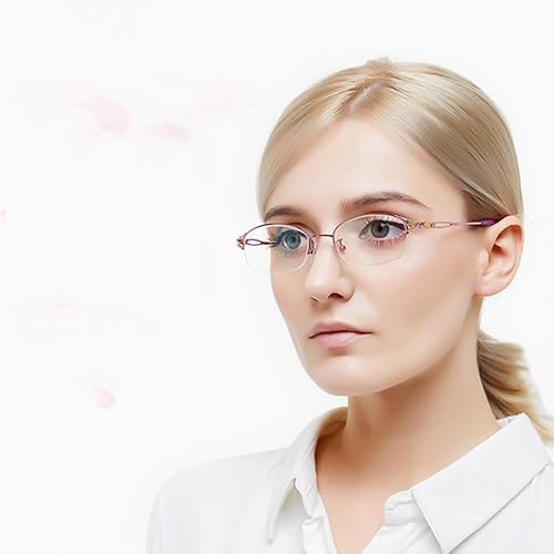 Miniatura 3 de NYASAA Gafas de lectura de moda para mujer, con marco de metal delicado de medio borde