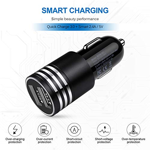 Andhot Car Charger Type C Fast Charger For Samsung Galaxy S24/S23/S22 Plus/S22 Ultra/S21 S20 Fe Z Flip 6/5/4/3 A53 A03S A13 A15 A54 A14 A12 A32 A71 S10 S9,Quick Charge 3.0 Rapid Car Adapter+3Ft Usb C Cable thumb #4