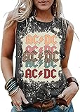 Rock N' Roll Institute Tank Top for Women Retro Country Music Shirt Rock Concert Band Tees Cool Graphic Sleeveless Top (M, Bleached Gray)