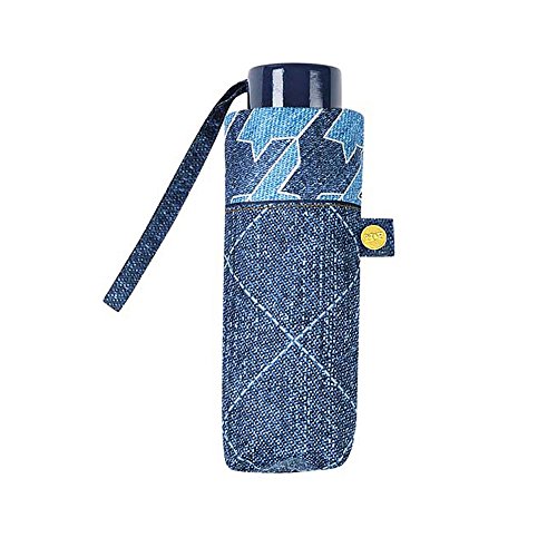 Le Monde du Parapluie Parapluie pliant - Ouverture manuelle Jeans foncé Paraguas Plegable, 19 cm, Azul (Jeans foncé)