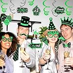 36 Pcs Birthday Photo Booth Props for Birthday Party Decoration Supplies, Black and Green Birthdays Theme Selfie Props Photography Backdrop Decorations for Birthdays Party Favors - Image 5