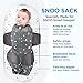 Happiest Baby SNOO Sleep Sack - 100% Organic Cotton Baby Swaddle Blanket - Doctor Designed Promotes Healthy Hip Development (Graphite Planets, Small)