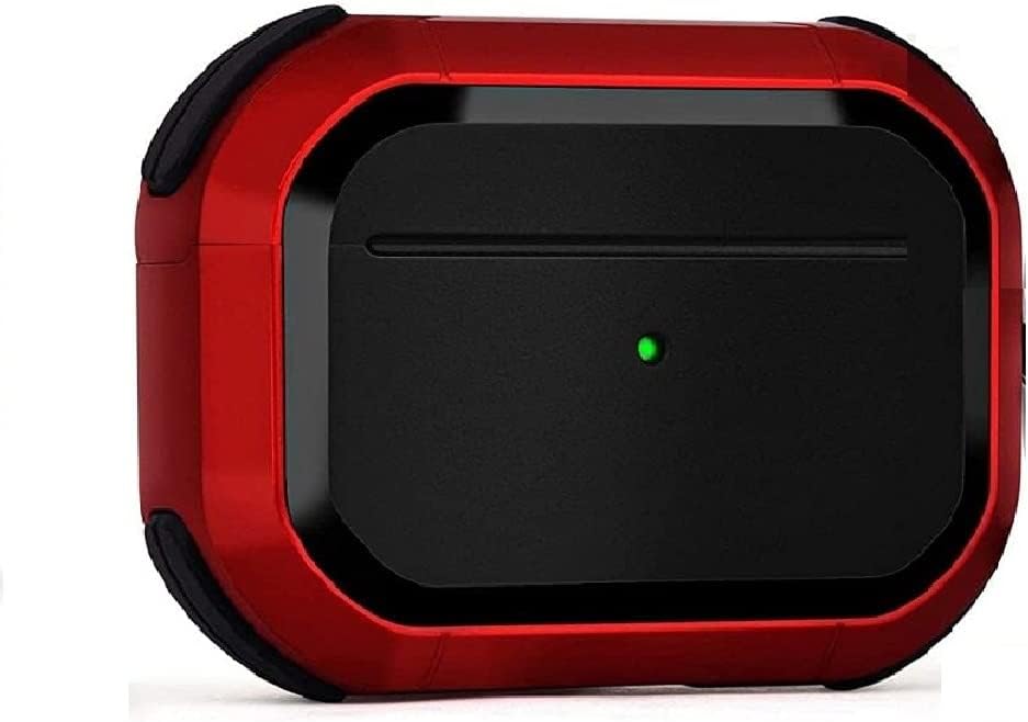 HAMZ Eggshell Edition (Visible Front LED) Hybrid Shockproof Four Corner Buffer Design Case Suitable for Airpods Pro (Red)