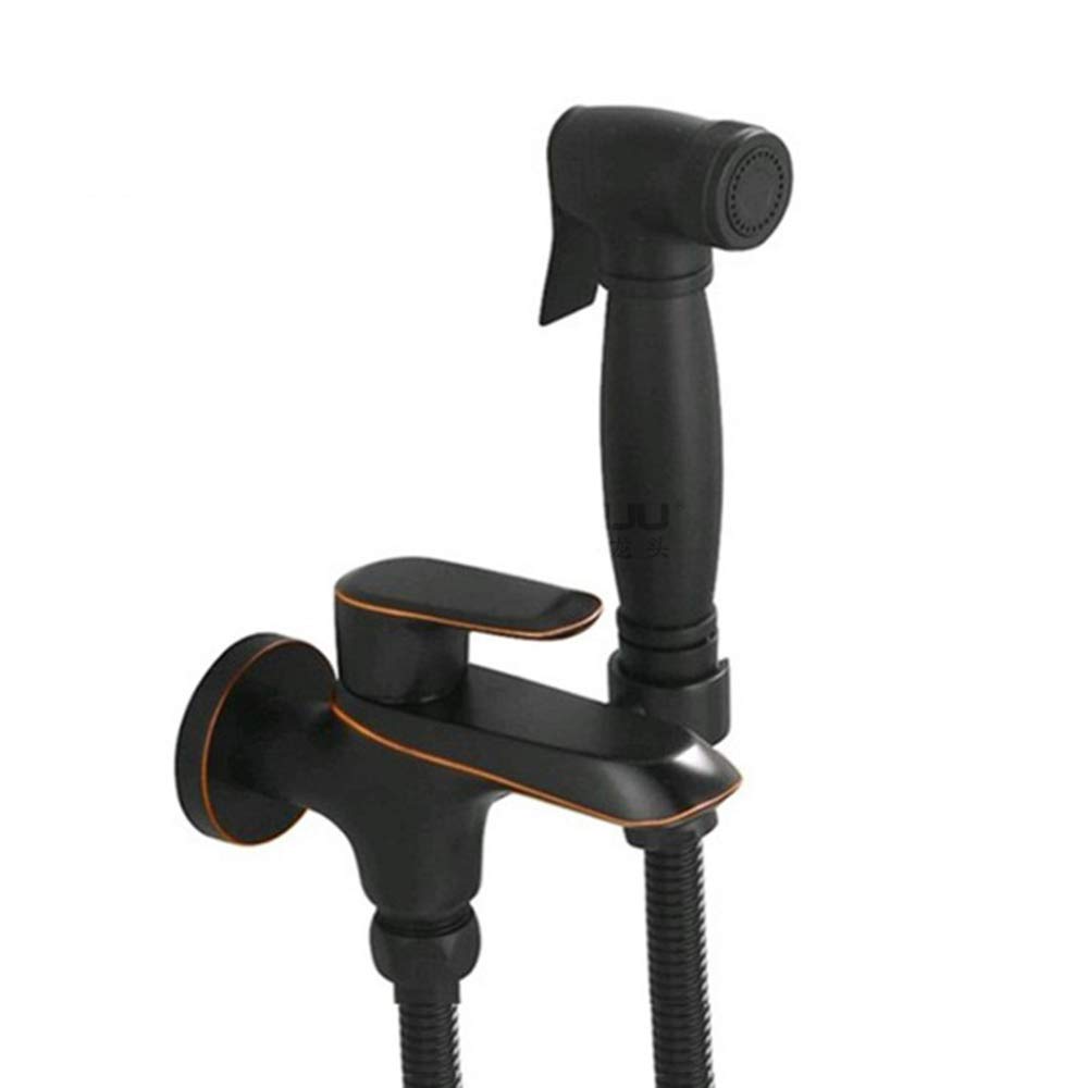 Zwarte Handheld Toiletspuit Roestvrij Staal Badkamer Bidet Sproeier Set Met Slang Voor Douche Sproeier Muur Of Toilet