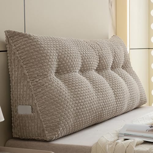 NASFH 腰当て 背もたれ 50*20*200 クッション ベッド 三角 カラー5 大きい おしゃれ ソファ 抱き枕 北欧 テレビまくら 読書用 リーディングピロー