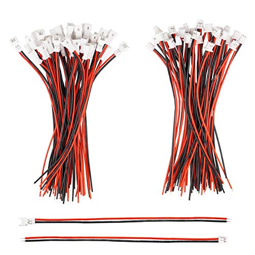 mxuteuk 30 Pairs 26 AWG 2 Pin Mini Micro JST 1.25mm Connector Plug Cable Wire Male Female with 100mm Cable JST -1.25mm