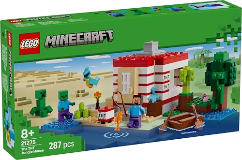 Minecraft Casa nella Giungla Esplosiva - Giocattolo Interattivo con Modello di Barca, Figure di Steve, Creeper e Zombie, Funzione TNT - Regalo per Gamer, Bambini e Bambine da 8 Anni in su - 21275 - Lego - Immagine 8