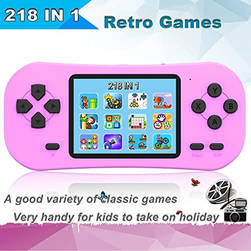 Beijue BJ19PK Retro Handheld Games For Kids Built In 218 Classic Old Style Electronic Game 2.5'' Screen 3.5Mm Earphone Jack Usb Rechargeable Portable Video Player Children Travel Holiday Entertain  thumb #1