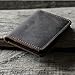 Handmade Distressed Men's Minimalist Leather Wallet Card Holder Wallets for Gifts Dark Brown style1