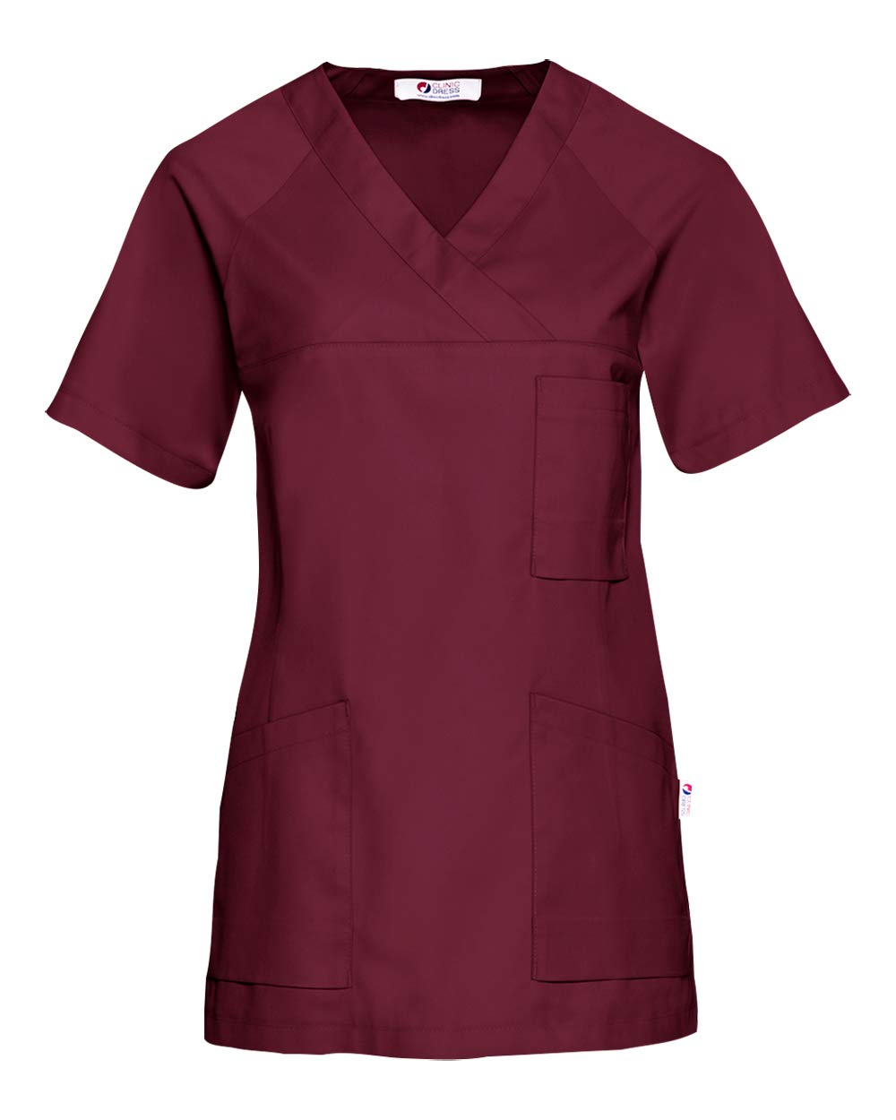 CLINIC DRESS Schlupfkasack 3er-Pack Damen Kasacks für Pflege Ärzte und Ärztinnen Praxisteam V-Ausschnitt Raglanärmel 95 Grad Wäsche