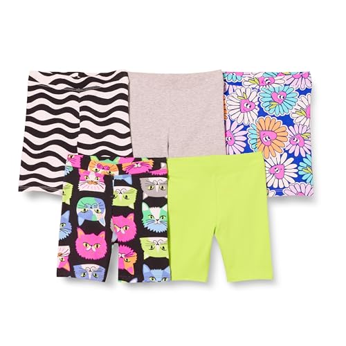 Image of Amazon Essentials Girls and Toddlers' Midi Bike Shorts, Pack of 5
