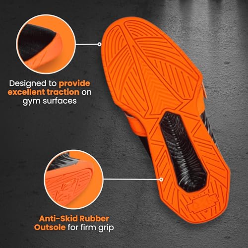Image of RXN Hercules Weightlifting Shoes for Men and Women - Weight Lifting Shoes for Powerlifting, Deadlifting & Crossfit - Strap and Lace-Up Gym Shoes - Non-Slip Olympic Lifting Shoes