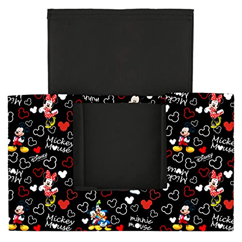 Image of Kuber Industries Non-Woven Mickey Mouse Print Foldable Shirt Stacker /Wardrobe Organizer For Shirts, Sarees, Lehengas With Handle Pack of 2 (Black)