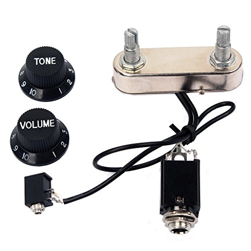 Alnicov Violin Pickup Piezo Transducer Bridge Set mit Tone Volume Reglern für Gitarre Violine Zubehör