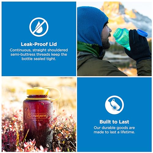 Image of Nalgene 32 oz Wide Mouth Water Bottle | BPA-Free, Durable & Leak Proof, Lightweight Bottle for Hiking & Gym, Work & Travel