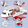 51tyzw0ccel - Dwi Dowellin Airplane Toy with Fire Truck Cars and Play Mat,Plane with Lights and Sounds for 3 + Years Old Boys and Girls