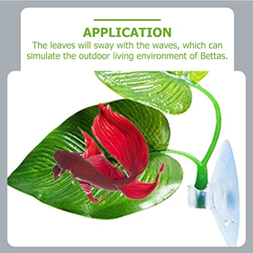 Veemoon Betta Cama para Aquário Betta Fish Ponto de Descanso em Forma de Folha Dupla Betta Cama
