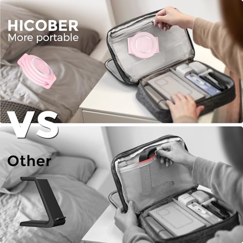Image of Hicober 3 in 1 Wireless Charging Station for Apple Watch and iPhone Air 17 16 15 14 13 12 Pro Max /Plus, Magnetic Foldable Wireless Travel Charger Station Stand for Airpods iWatch All Series Pink