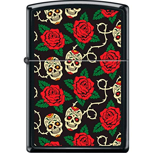 Encendedor Zippo Sugar Skulls Black Matte miniatura 1