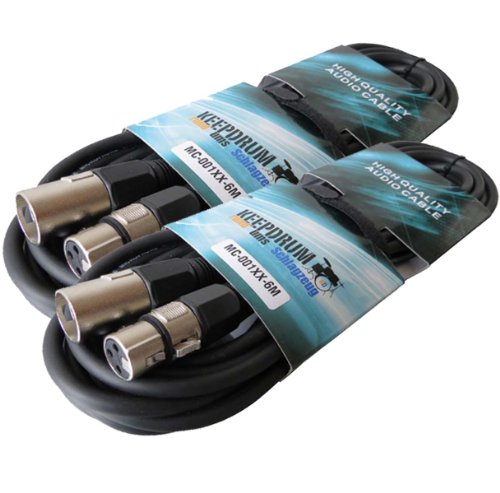 Câble micro XLR keepdrum MC-001XX de 6 m en lot de 2 pour micro