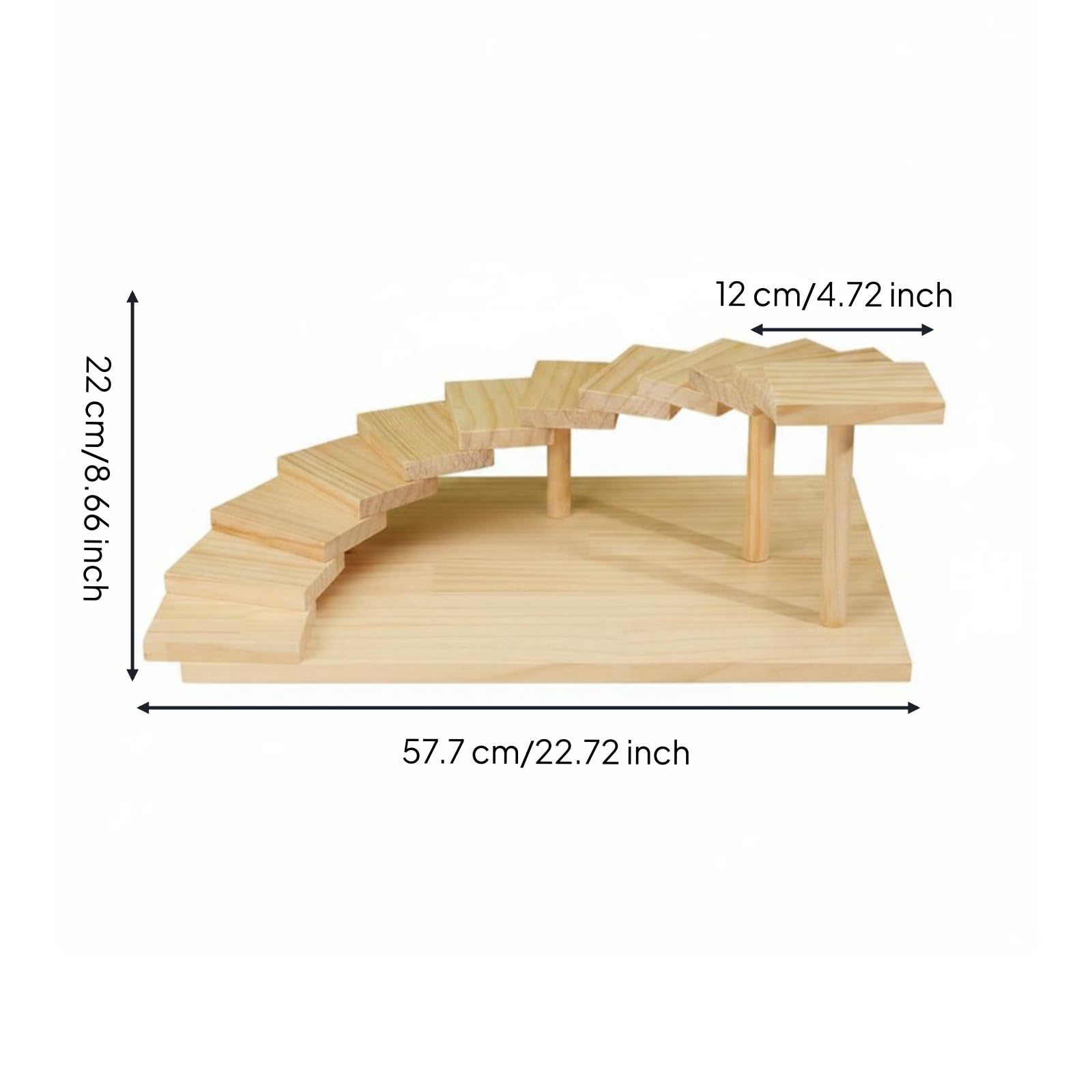 Plato Escalonado de Madera Estilo Japonés Bandeja Rústica Decoración Creativa Vajilla para Restaurante , Escalera De 12 Peldaños Cuadrada