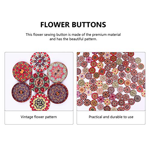 EXCEART 200Pcs BotÃµes de Natal Retro 2 Furos BotÃµes de Madeira para Scrapbooking Costura Diy Artes