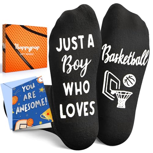 HAPPYPOP Basketball Gifts for Boys - Gifts for Kids Who Love Basketball, Preteen Tween Boys Socks...